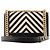 CHANEL - Borsa a tracolla Boy Chanel in tela chevron beige e nera Nero - vista 3