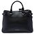 Borsa Satchel Banner Burberry Medium in pelle e House Check nera Nero