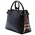 Borsa Satchel Banner Burberry Medium in pelle e House Check nera Nero - vista 2
