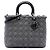 Autre Marque Borsa Lady Dior Large in tweed Cannage nero