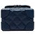 Borsa a tracolla Chanel Mini CC Trunk in pelle di vitello matelassé blu - vista 3