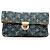 Borsa a Clutch Pochette Plate in Denim Monogram Louis Vuitton Blu