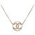 Collana con pendente rotondo Chanel CC placcato oro e strass D'oro - vista 2