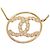 Collana con pendente rotondo Chanel CC placcato oro e strass D'oro - vista 4