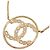 Collana con pendente rotondo Chanel CC placcato oro e strass D'oro - vista 5