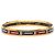 Bracelet jonc en émail imprimé Black Hermès Narrow Belt 62 Noir