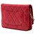 Borsa a tracolla Chanel CC in pelle d'agnello matelassé rossa Wallet on Chain Rosso - vista 2