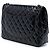 Borsa a tracolla Chanel Maxi Classic Double Flap in vernice nera Nero - vista 2