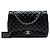Borsa a tracolla Chanel Maxi Classic Double Flap in vernice nera Nero - vista 7