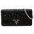 Borsa a tracolla Prada Nappa Gaufre Wallet On Chain Nera Nero