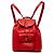 Red Gucci Calfskin Bamboo Drawstring Backpack