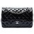 Borsa a tracolla Chanel Jumbo Classic Double Flap in vernice nera Nero