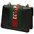 Borsa Mini Satchel Sylvie in pelle di vitello nera con tracolla Web Gucci Nero - vista 2