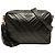 Borsa a tracolla Chanel CC Chevron in pelle d'agnello nera con nappina Nero