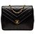 Borsa a tracolla Chanel Small Chevron in pelle d'agnello con patta a busta nera Nero