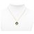 Collana con pendente rotondo Chanel CC nera placcata oro e smalto Nero - vista 5