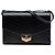 Borsa a tracolla Chanel CC Chevron in pelle di vitello con medaglia, nera Nero