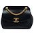 Bolso de hombro Chanel Small Quilted Lambskin Curved Flap Negro