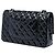 Borsa a tracolla Chanel Medium Classic Double Flap in vernice nera Nero - vista 2
