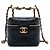 Small Vanity Case Chanel in pelle di vitello matelassé nera con catena e borsa satchel Nero