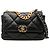 Borsa Chanel 19 Flap Medium in pelle di agnello nera Nero