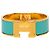 Bracciale Clic H PM largo in smalto blu Hermès