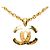 Collana con pendente matelassé Chanel CC placcato oro D'oro - vista 2