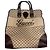 Borsa tote Gucci in tela beige e pelle marrone