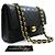 Borsa a tracolla con catena CHANEL Classic Double Flap 10" in pelle di agnello nera Nero