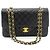 Borsa a tracolla con catena CHANEL Classic Double Flap 10" in pelle di agnello nera Nero - vista 2