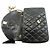 Bolsa de Ombro com Corrente Meia Lua CHANEL Tiracolo Preta Matelassê com Aba Preto - vista 11