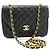 Bolsa de Ombro com Corrente Meia Lua CHANEL Tiracolo Preta Matelassê com Aba Preto - vista 2