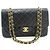 Borsa a tracolla con catena CHANEL Classic Double Flap 10" in pelle di agnello nera Nero - vista 2
