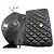 Bolsa de Ombro com Corrente Meia Lua CHANEL Tiracolo Preta Matelassê com Aba Preto - vista 11