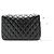 Bolsa de Ombro com Corrente Meia Lua CHANEL Tiracolo Preta Matelassê com Aba Preto - vista 3