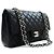 Borsa a tracolla con catena CHANEL Classic Double Flap 10" in pelle di agnello nera Nero