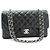 Borsa a tracolla con catena CHANEL Classic Double Flap 10" in pelle di agnello nera Nero - vista 2