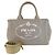 Bolso Tote Prada Canapa Triangle Logo Gris