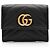 Carteira Trifold GG Marmont em Couro Matelassé Gucci Preto