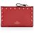 Valentino Garavani Portafoglio bifold Valentino in vitello Rockstud Rosso - vista 3