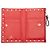 Valentino Garavani Portafoglio bifold Valentino in vitello Rockstud Rosso - vista 4