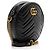Bolsa de Ombro Mini Redonda GG Marmont em Couro Matelassé Gucci Preto - vista 2