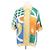 Casablanca Mehrfarbig gemusterte Seidenbluse Orange