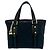 GUCCI Mini Tote Bag aus Leder und Canvas mit GG Logo Muster Schwarz Marineblau