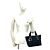 GUCCI Mini Tote Bag aus Leder und Canvas mit GG Logo Muster Schwarz Marineblau - Ansicht 2