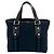 GUCCI Mini Tote Bag aus Leder und Canvas mit GG Logo Muster Schwarz Marineblau - Ansicht 3