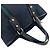 GUCCI Mini Tote Bag aus Leder und Canvas mit GG Logo Muster Schwarz Marineblau - Ansicht 4