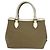 Mini borsa tote Prada in pelle e tela marrone e bianca Bianco - vista 3