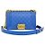 Borsa a tracolla Chanel Boy Chanel Coco Mark Hardware in pelle d'agnello Blu