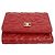 Cartera tri-fold Chanel de piel de becerro granulada roja - vista 6